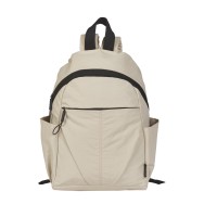 Lorenz Zip Round Backpack with Front Zip Pocket, 2 Side Pockets & Back Security Zip In Soft Crinkled Nylon